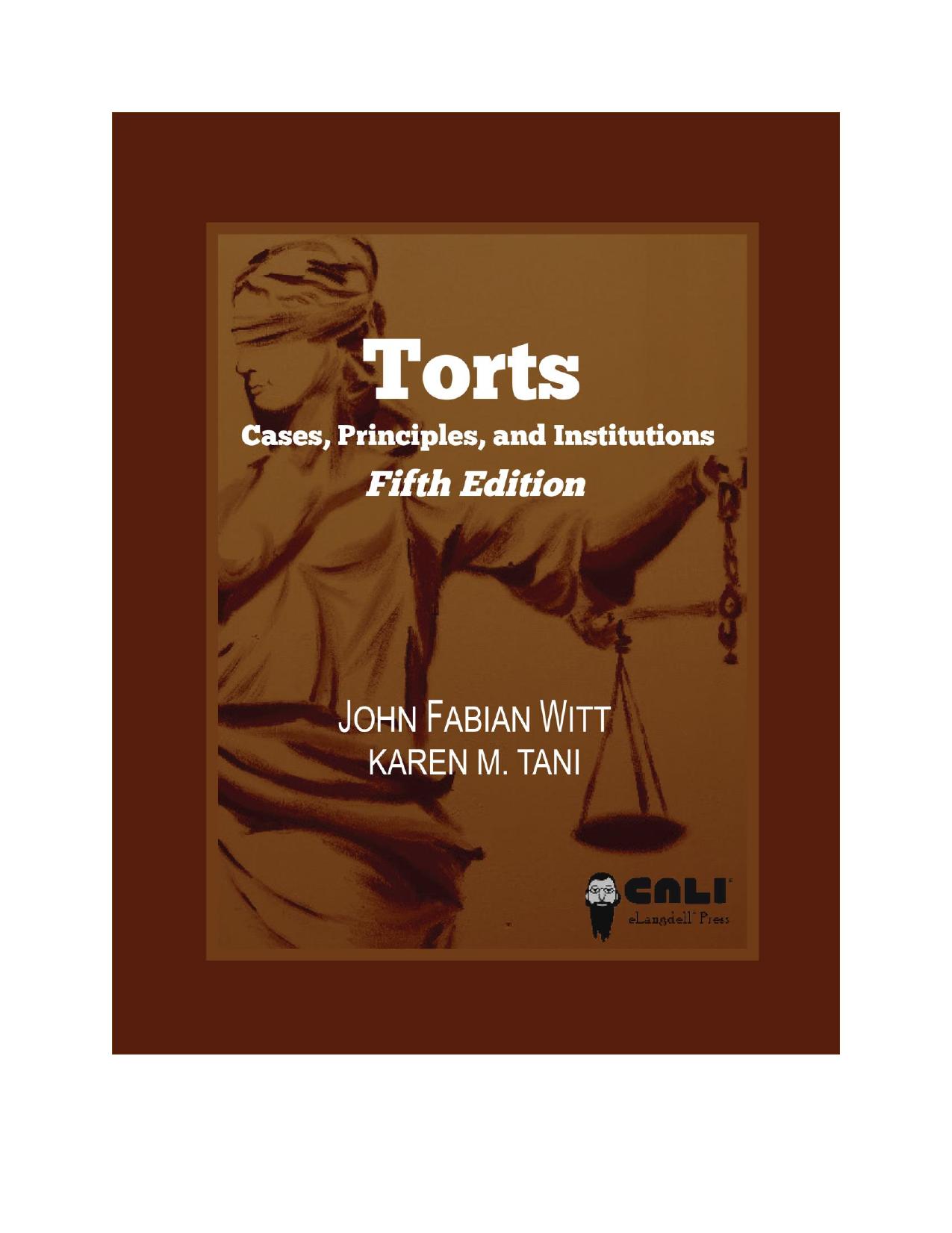 Torts Cases Principles and Institutions 2020-5thEd (2)