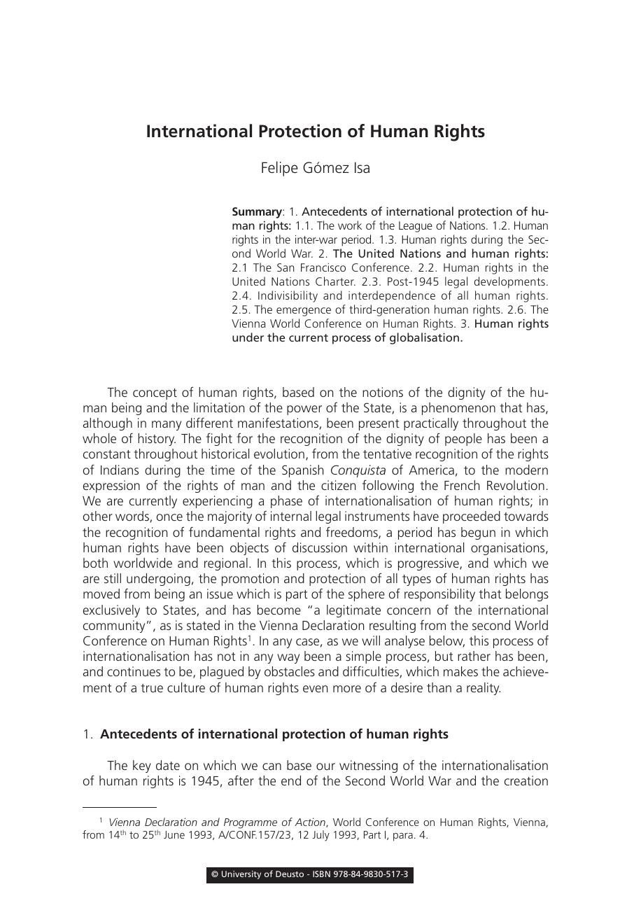 Felipe G 243 mez Isa International Protection of Human Rights