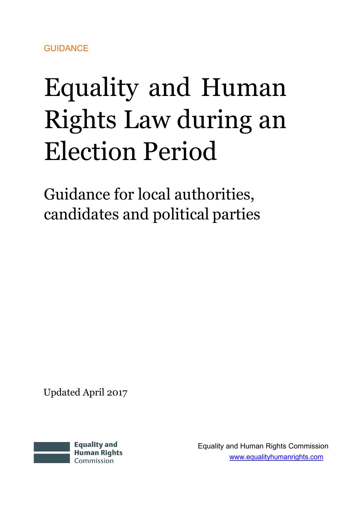 Equality and human rights law during an election period
